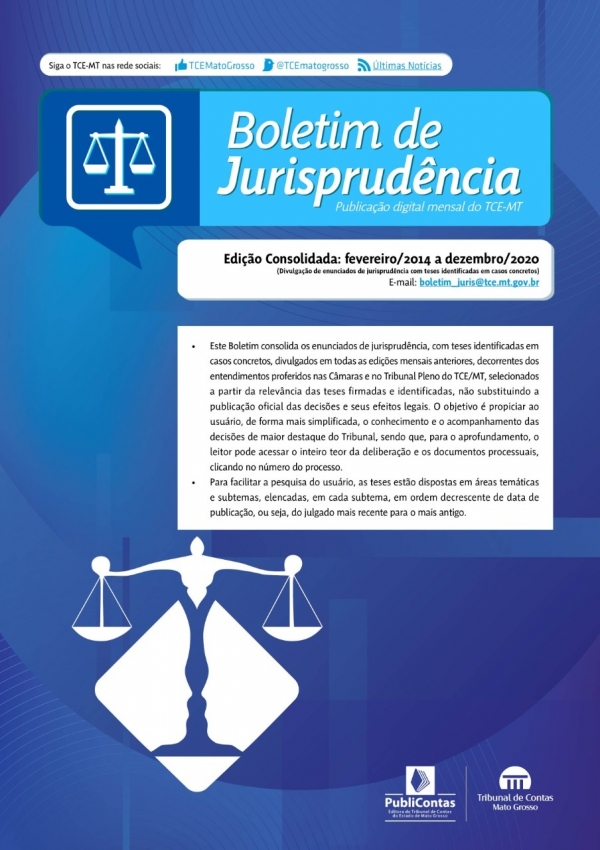 TCE-MT lança edição consolidada do Boletim de Jurisprudência
