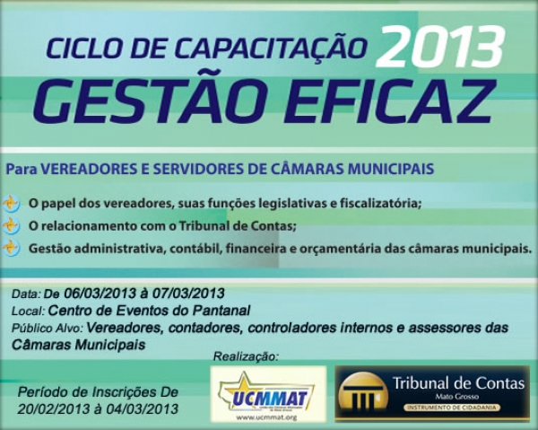 UCMMAT e TCE-MT promovem Ciclo de Capacitação para vereadores e funcionários